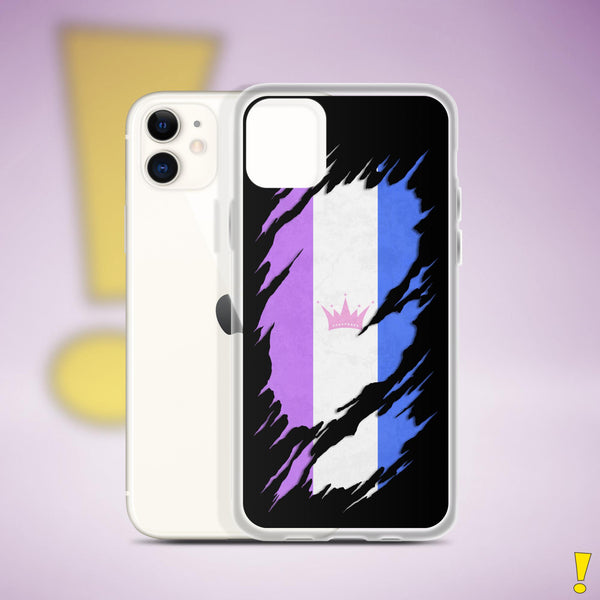 Drag Pride Flag Ripped Reveal Clear Case for iPhone®